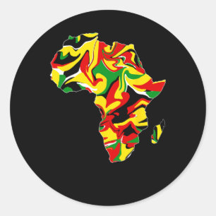 Africa Map Green Yellow Red Proud African Pride Ke Classic Round Sticker