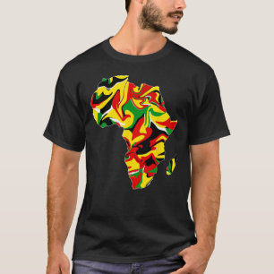 Africa Map Green Yellow Red Proud African Pride Ke T-Shirt