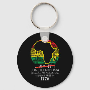 Africa Map July 4th Juneteenth 1865 June 19th Men Key Ring
