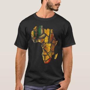 Africa Map Kente Cloth Graphic Tees for Men Women 