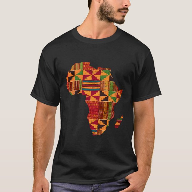 Africa Map Kente For African T-Shirt (Front)