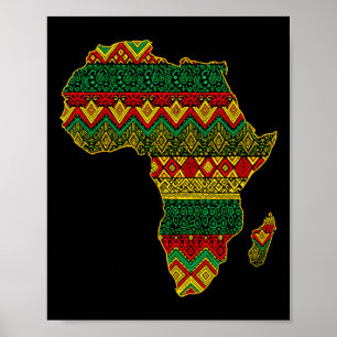 Africa Map Kente Juneteenth African American Black Poster