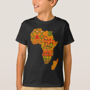 Africa Map Kente Juneteenth African American Black T-Shirt