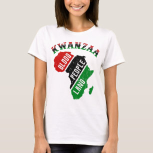 Africa Map Kwanzaa Blood People Land Kwanzaa T-Shirt