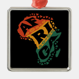 Africa map metal tree decoration