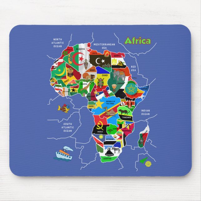Africa Map Mouse Mat (Front)
