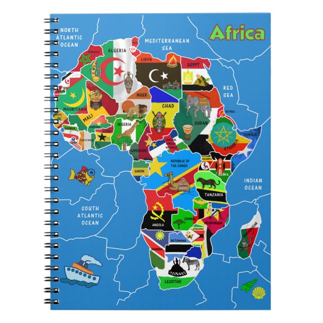 Africa Map Notebook (Front)
