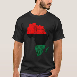 Africa Map Pan African Pride Unia Flag Black Liber T-Shirt