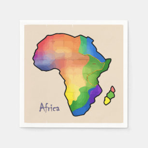 Africa Map Paper Napkin