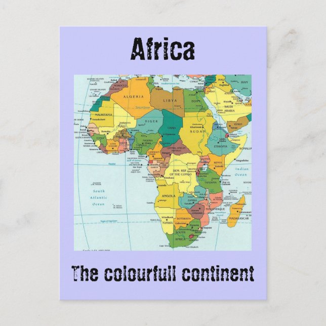 Africa  map postcard (Front)