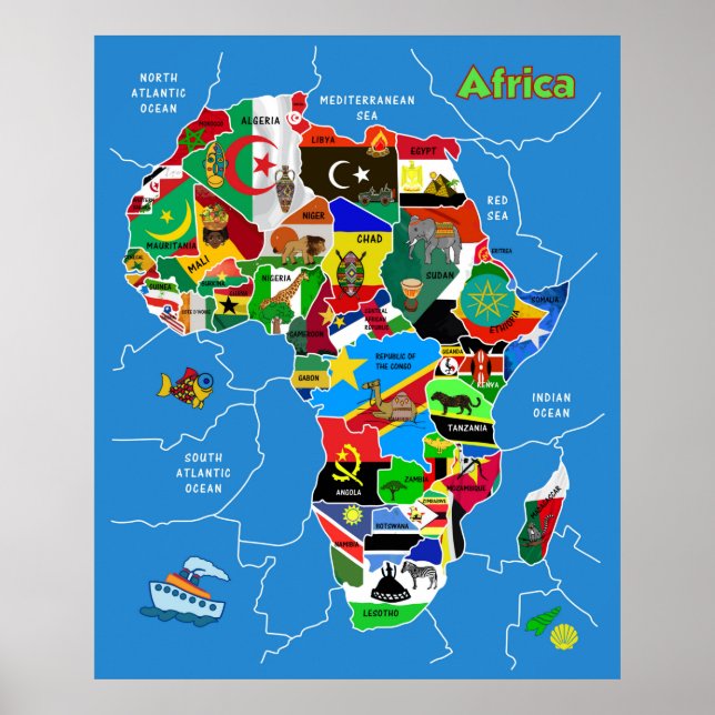 Africa Map Poster (Front)