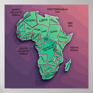 Africa Map Poster