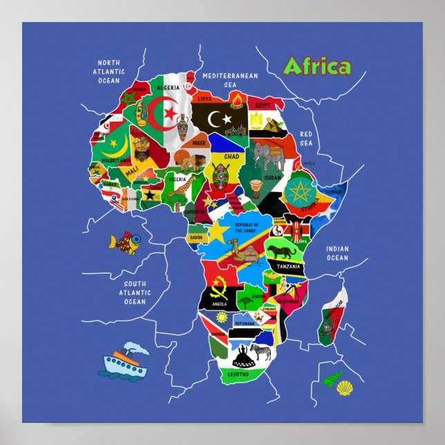 Africa Map Poster (Front)