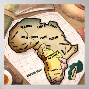 Africa Map Poster