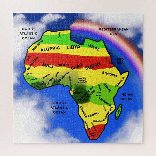 Africa Map rainbow Jigsaw Puzzle (Vertical)