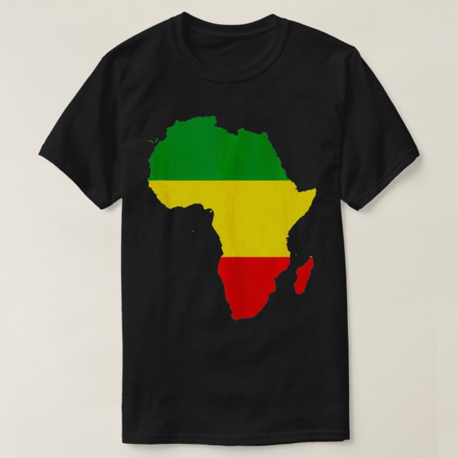 Africa Map Red Yellow Green  Reggae Rasta Gift  T-Shirt (Design Front)