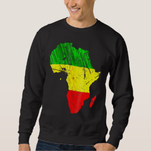 Africa Map Reggae Rasta Green Yellow Red Africa Pr Sweatshirt