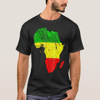 Africa Map Reggae Rasta Green Yellow Red Africa Pr T-Shirt