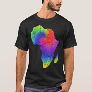 Africa Map Reggae Rasta Tie Dye Black African Amer T-Shirt