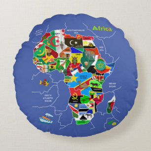 Africa Map Round Cushion