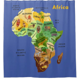 Africa Map Shower Curtain