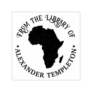 Africa Map Silhouette “From the Library of” Name Self-inking Stamp