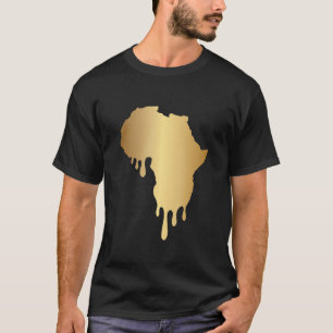 Africa Map Silhouette Gold T-Shirt