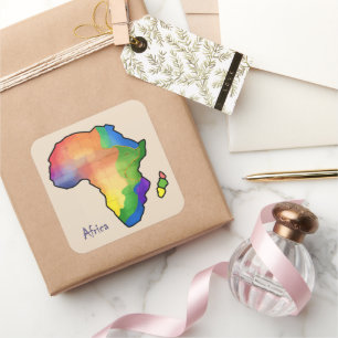 Africa Map Square Sticker