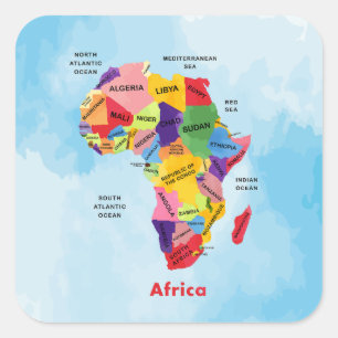 Africa Map Square Sticker
