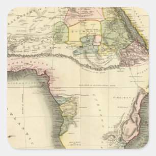 Africa map square sticker