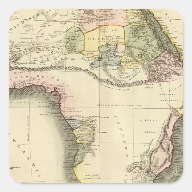 Africa map square sticker (Front)