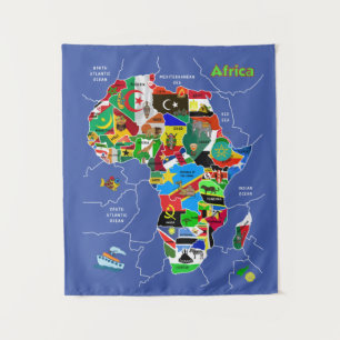 Africa Map Tapestry