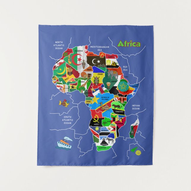 Africa Map Tapestry (Front)