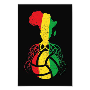Africa Map Volleyball Photo Print