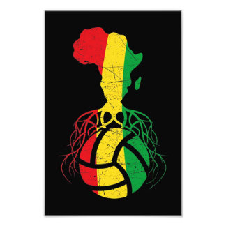 Africa Map Volleyball Photo Print