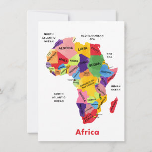 Africa map watercolor invitation