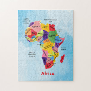 Africa Map watercolor jigsaw puzzle