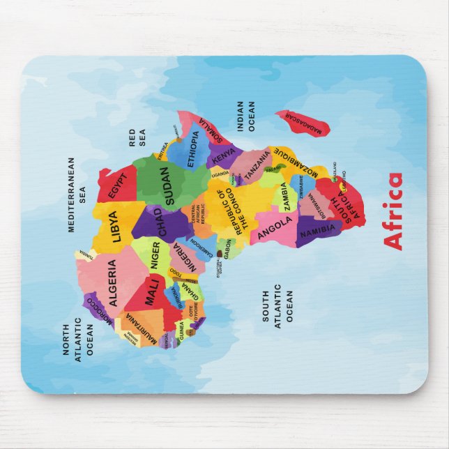 Africa Map watercolor Mouse Mat (Front)