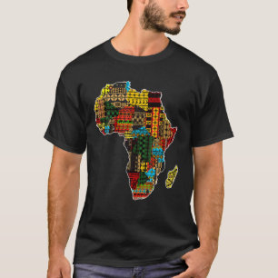 Africa Map With African Traditional Ethnic Symbol T-Shirt