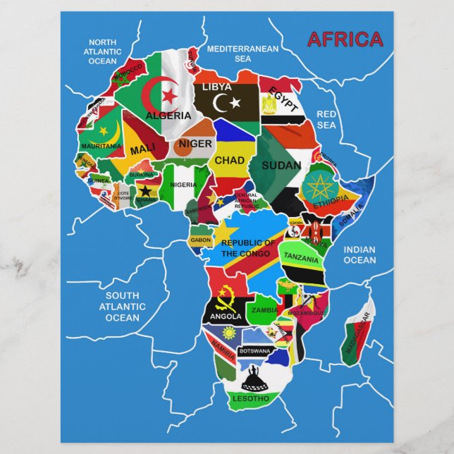 Africa Map with flags Flyer (Front)