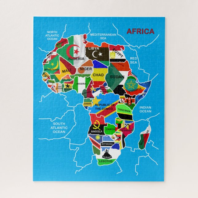 Africa map with flags jigsaw puzzle (Vertical)