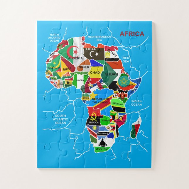 Africa map with flags jigsaw puzzle (Vertical)