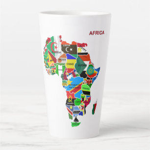 Africa map with flags latte mug