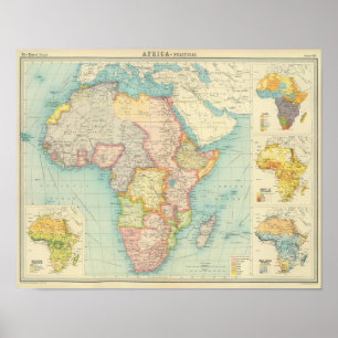 Africa Map with shipping routes Poster