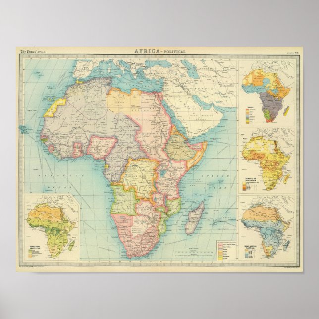 Africa Map with shipping routes Poster (Front)