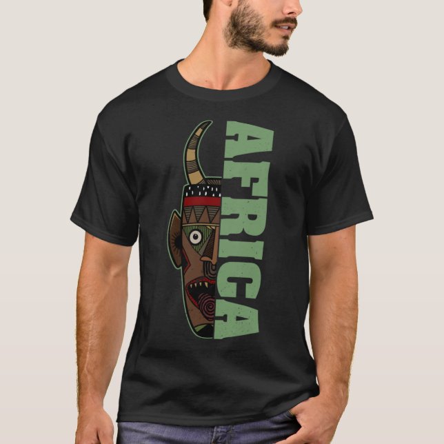Africa Mask African Afro History Reggae Melanin  2 T-Shirt (Front)