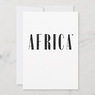 Africa - minimalistic typography card