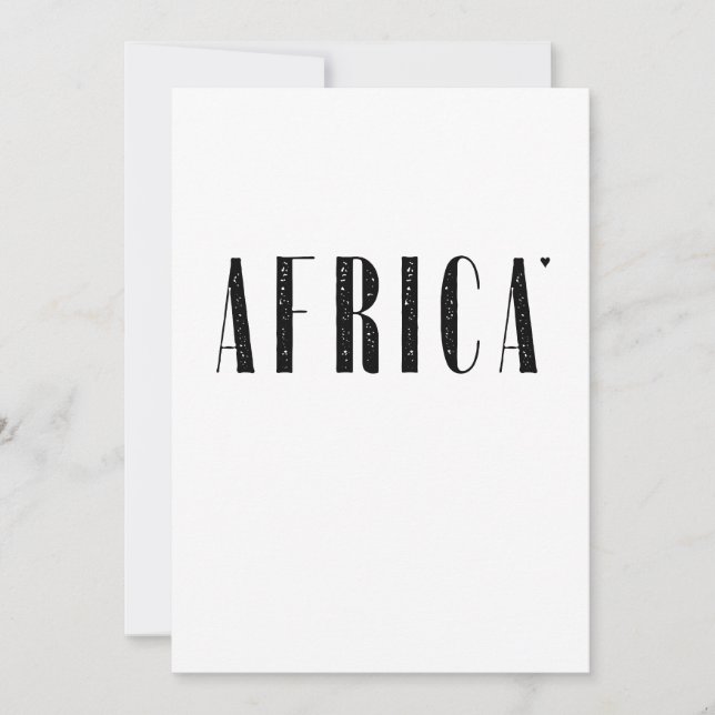 Africa - minimalistic typography card (Front)