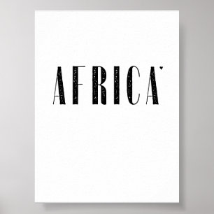 Africa - minimalistic typography poster