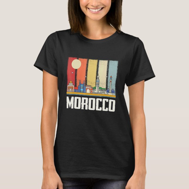 Africa Morocco Skyline Moroccans African Souvenir  T-Shirt (Front)